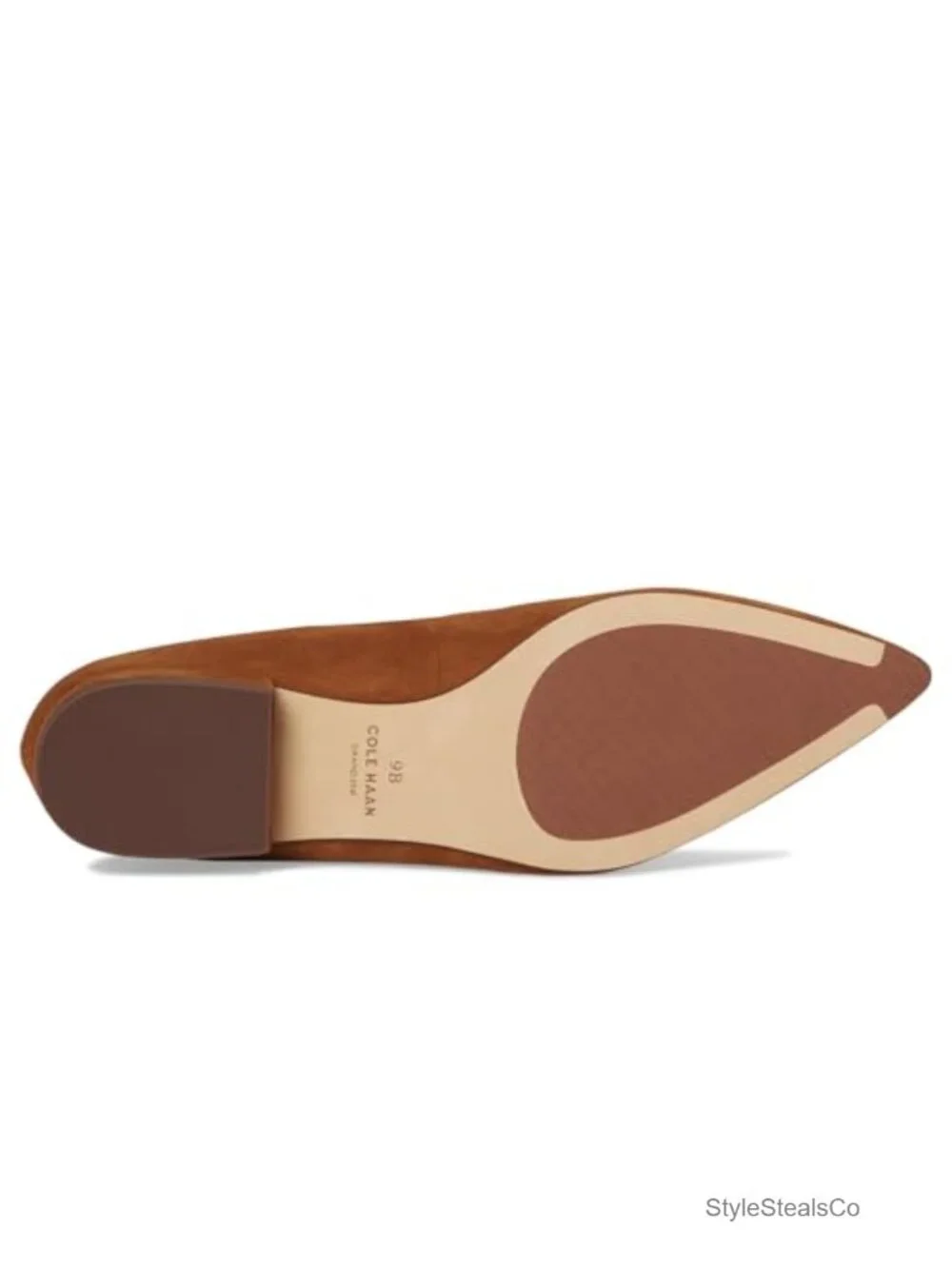 Pointed Toe Venetian Loafer with Box Stitch Detail, Flat Heel, Pull-On Style